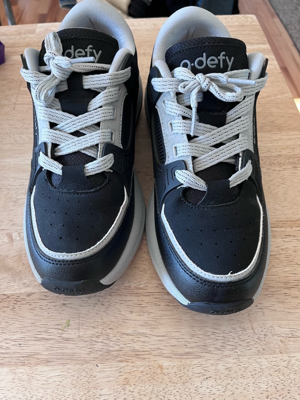 Gdefy  Black and Gray Lace-Up Sneakers